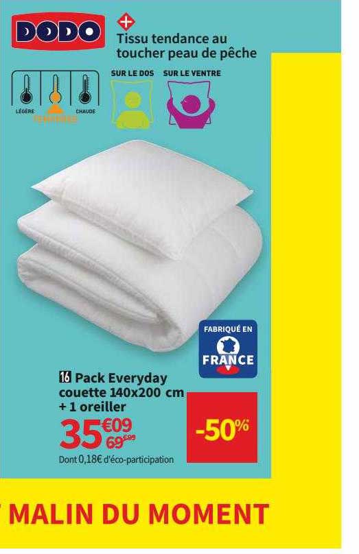 pack everyday couette 140 x 200 cm + 1 oreiller