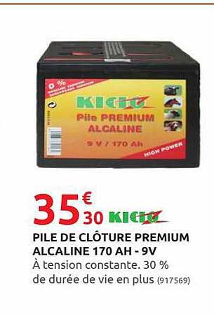 pile de clôture premium alcaline 170 ah-9 v kidoz