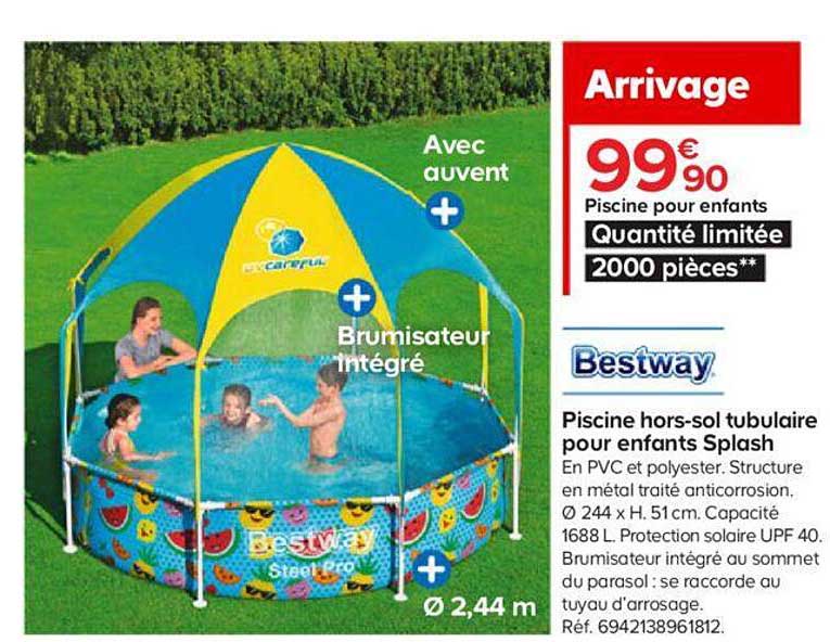piscine hors-sol tubulaire pour enfants splash bestway
