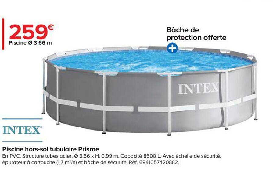 piscine hors-sol tubulaire prisme intex