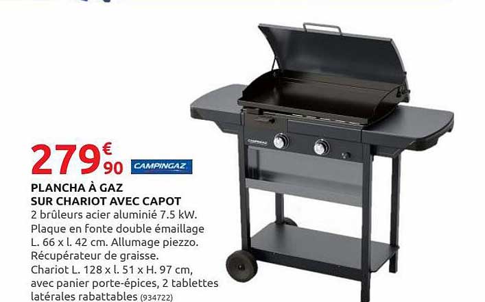 Plancha à Gaz Sur Chariot Avec Capot Campingaz