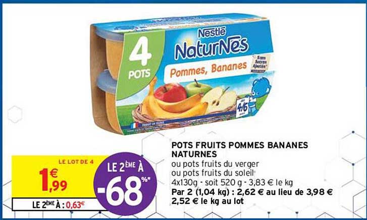 pots fruits pommes bananes naturnes