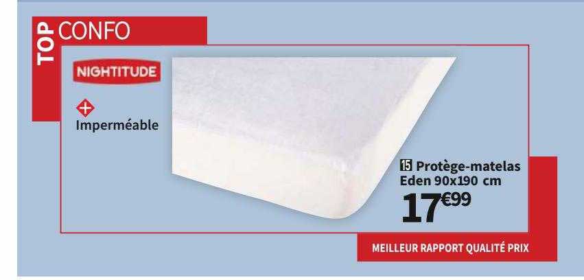 protège-matelas eden 90 x 190 cm nightitude