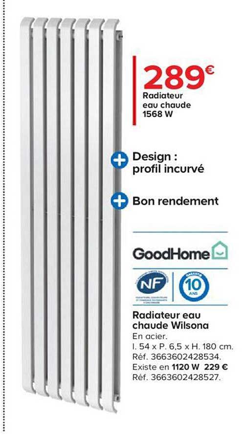 Radiateur Eau Chaude Wilsona GoodHome