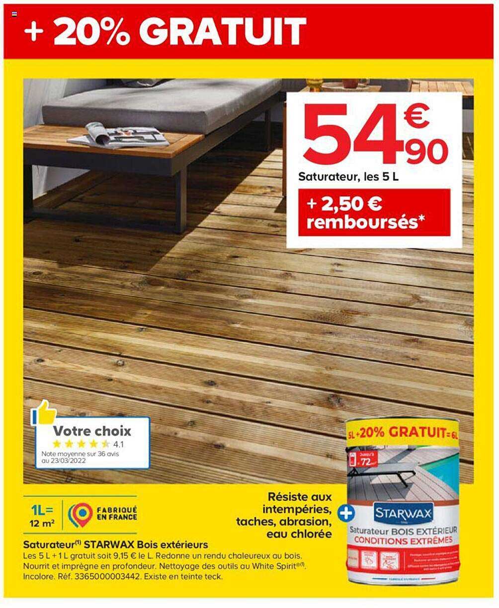 saturateur starwax bois extérieurs