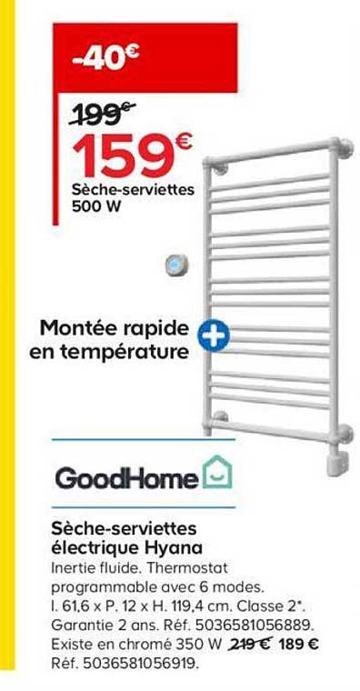 sèche-serviettes électrique hyana goodHome