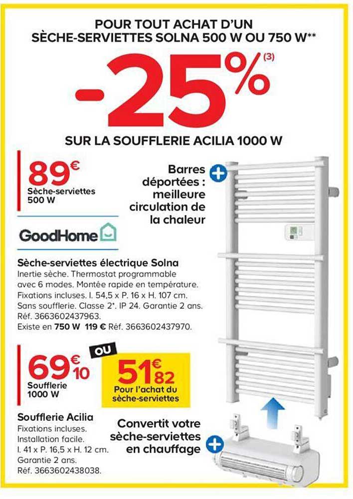 sèche-serviettes électrique solna, souffleurie acilia