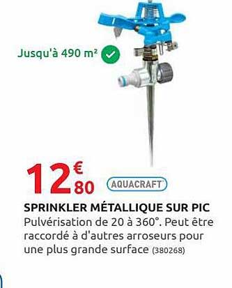 sprinkler métallique sur pic aquacraft