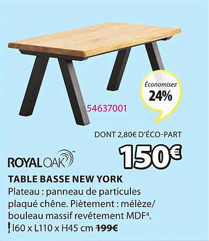 table basse new york royal oak