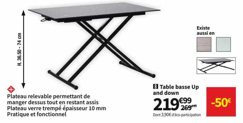 table basse up and down