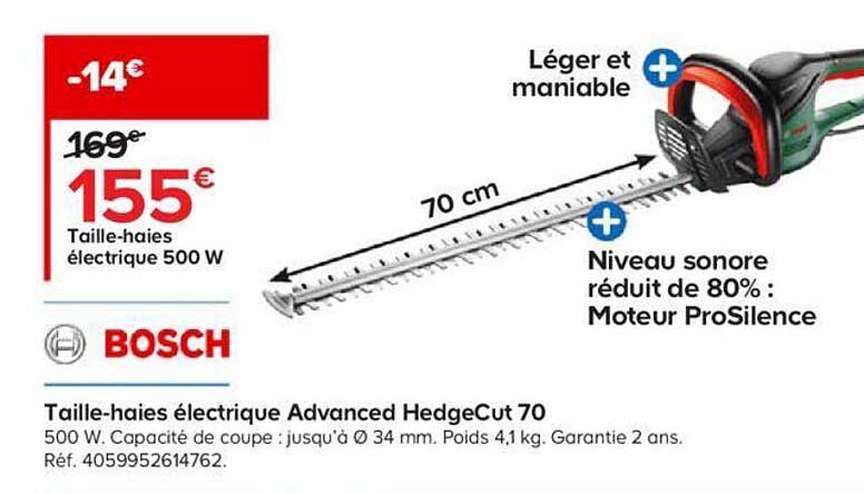 taille-haies électrique advanced hedgeCut 70 bosch