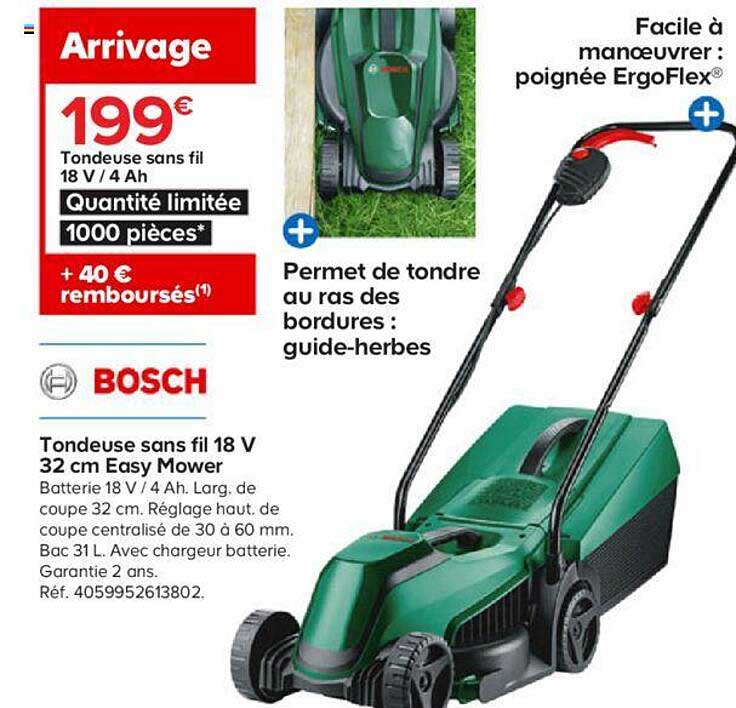 Tondeuse Sans Fil 18 V Bosch 18 V 32 Cm Easy Mower
