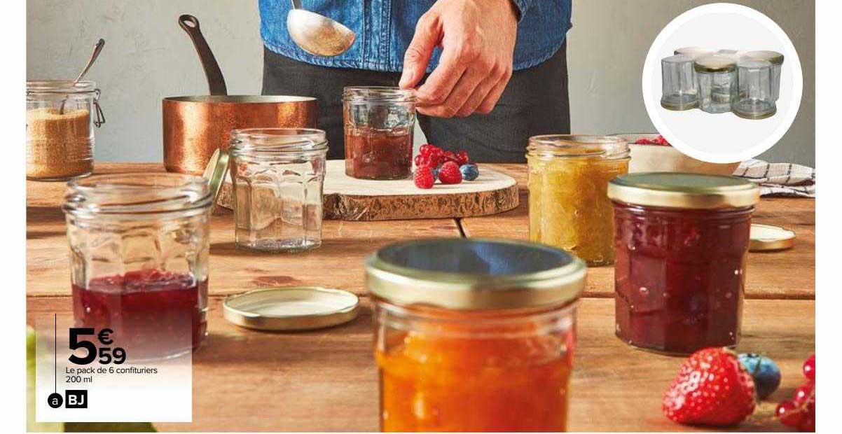 le pack de 6 confituriers 200ml bj