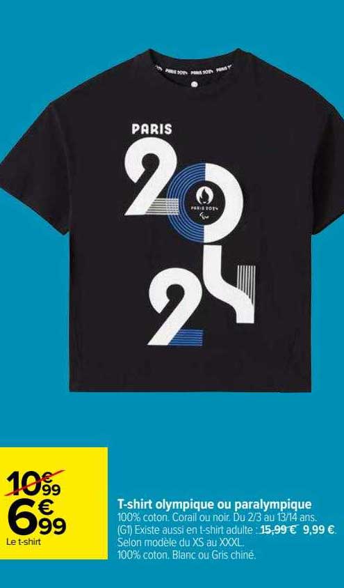 t-shirt olympique ou paralympique