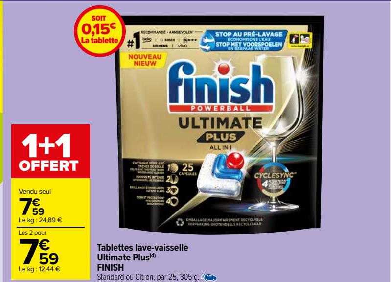 tablettes lave-vaisselle ultimate plus finish