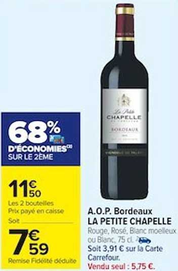 a.o.p. bordeaux la petite chapelle