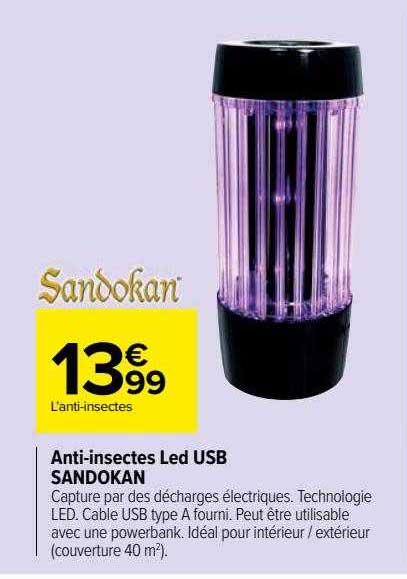 anti-insectes led usb sandokan