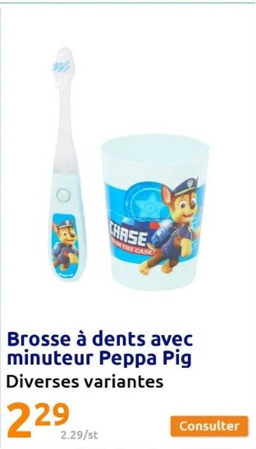 brosse à dents avec minuteur peppa pig