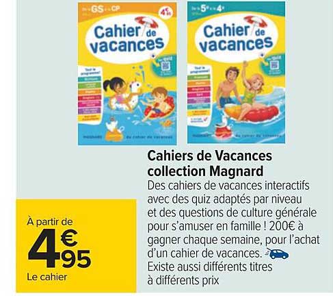 Cahiers De Vacances Collection Magnard