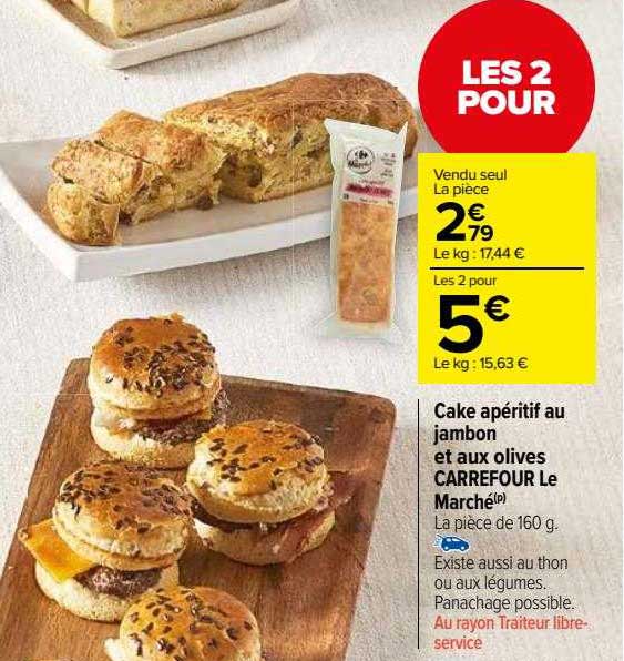 Cake Apéritif Au Jambon Et Aux Olives Carrefour Le Marché