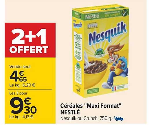 céréales "maxi format" nestlé