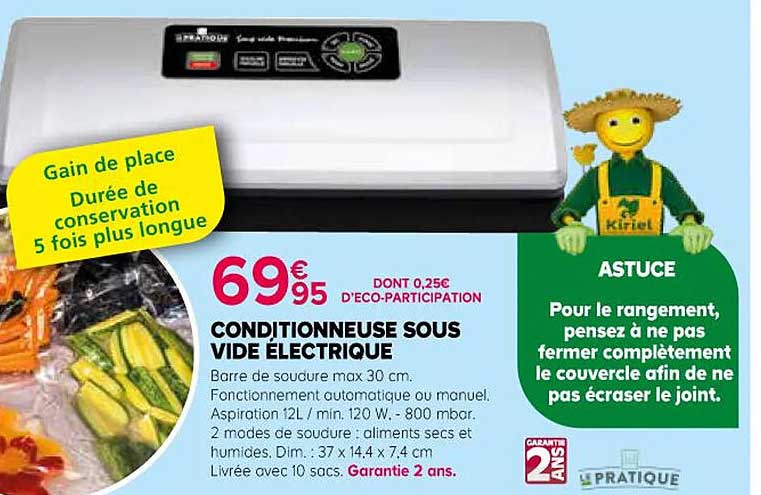 conditionneuse sous vide électrique le pratique