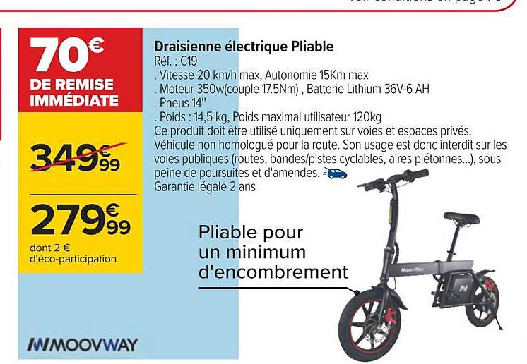 Draisienne électrique Pliable Moovway