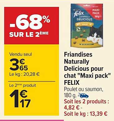 friandises naturally délicious pour chat "maxi pack" felix