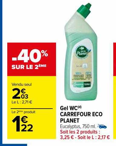 gel wc carrefour éco planet
