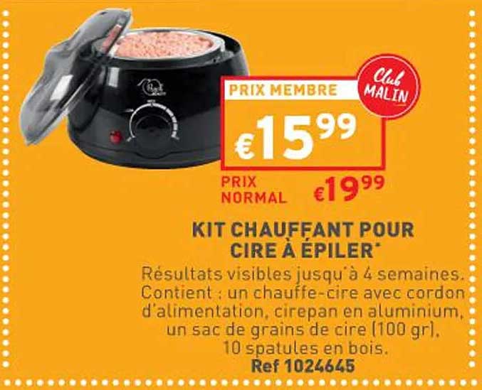 kit chauffant pour cire à épiler