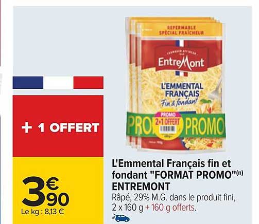l'emmental français fin et fondant "format promo" entremont