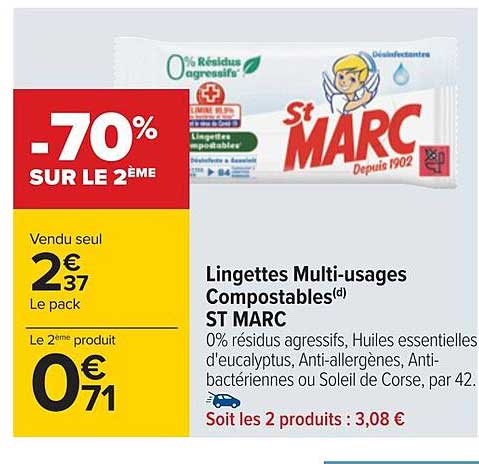 lingettes multi-usages compostables st marc