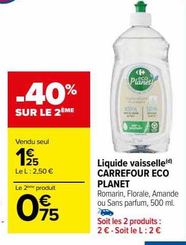 liquide vaisselle carrefour éco planet