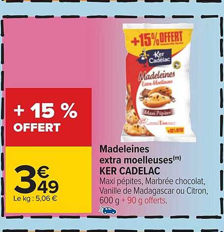 madeleines extra moelleuses ker cadélac