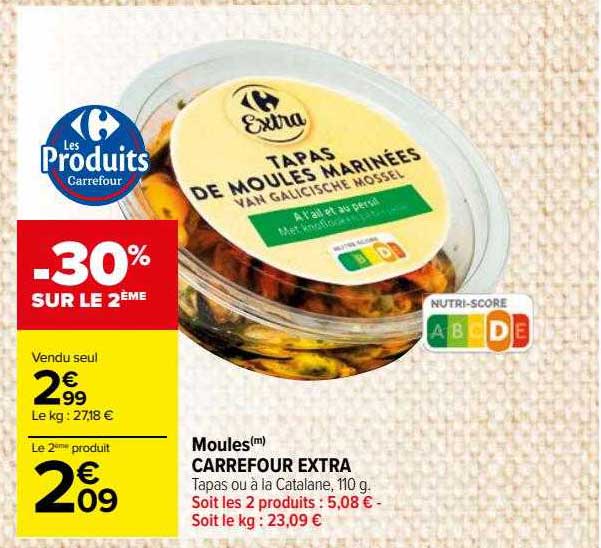 Moules Carrefour Extra -30% Sur Le 2ème