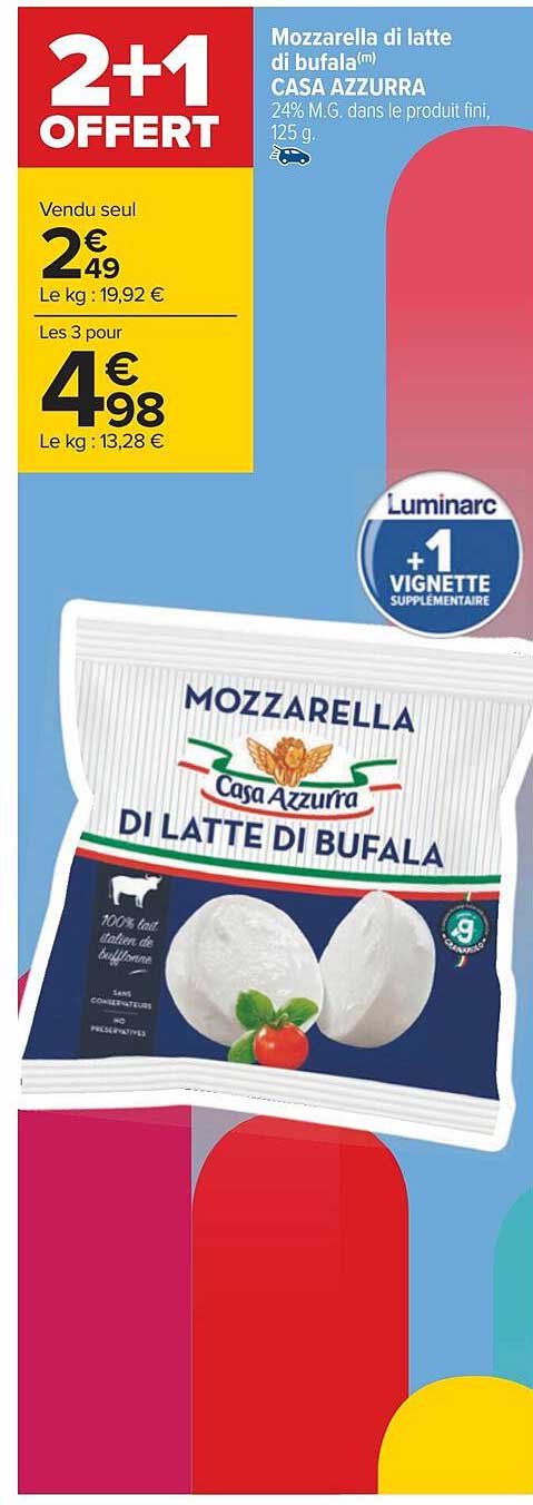mozzarella di latte di bufala casa azzurra