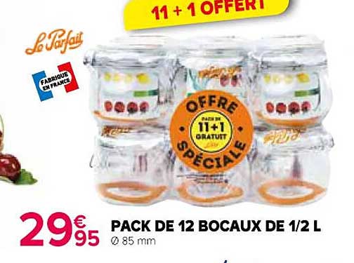 pack de 12 bocaux de 1-2l le parfait