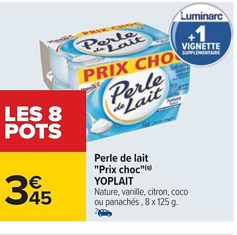 perle de lait "prix choc" yoplait