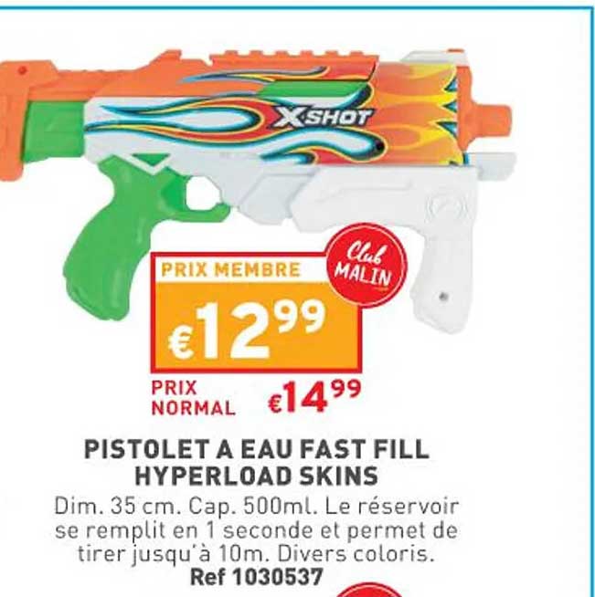 pistolet à eau fast fill hyperload skins