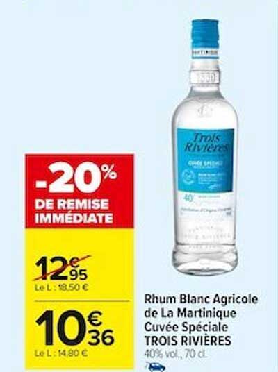 rhum blanc agricole de la martinique cuvée spéciale trois rivières