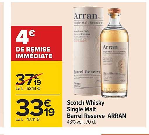 scotch whisky single malt barrel réserve arran