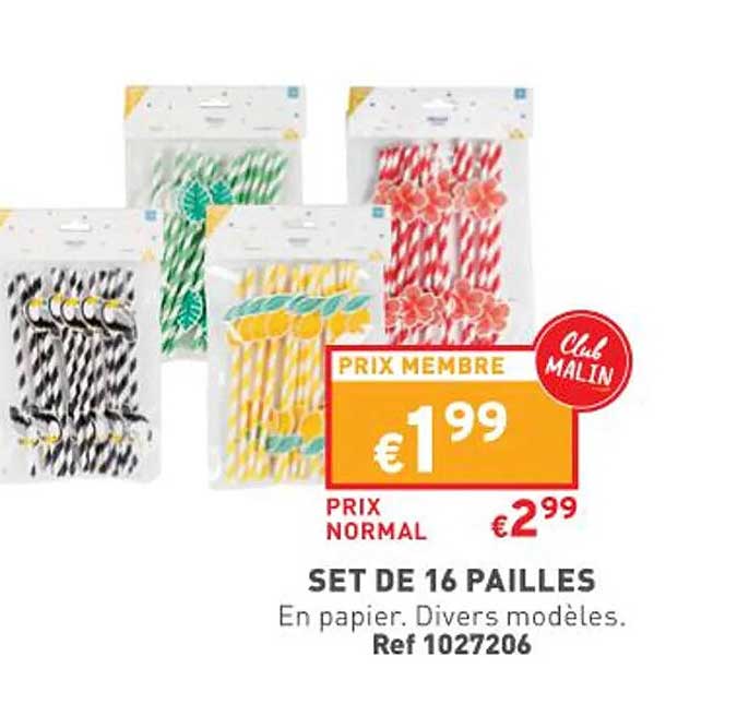 Set De 16 Pailles