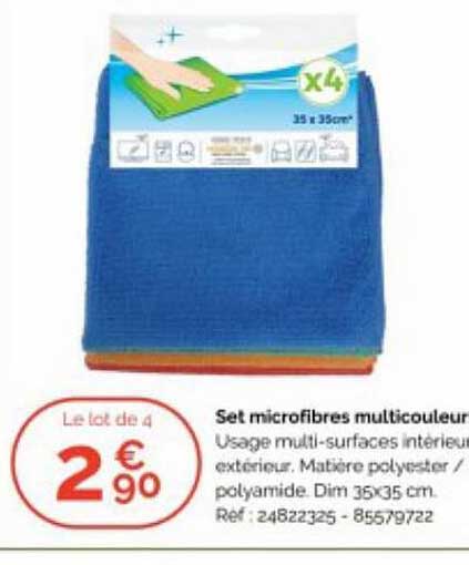 set microfibres multicouleur