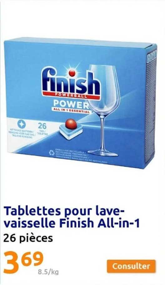 tablettes pour lave-vaisselle finish all-in-1