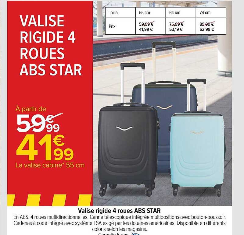 valise ridige 4 roues abs star