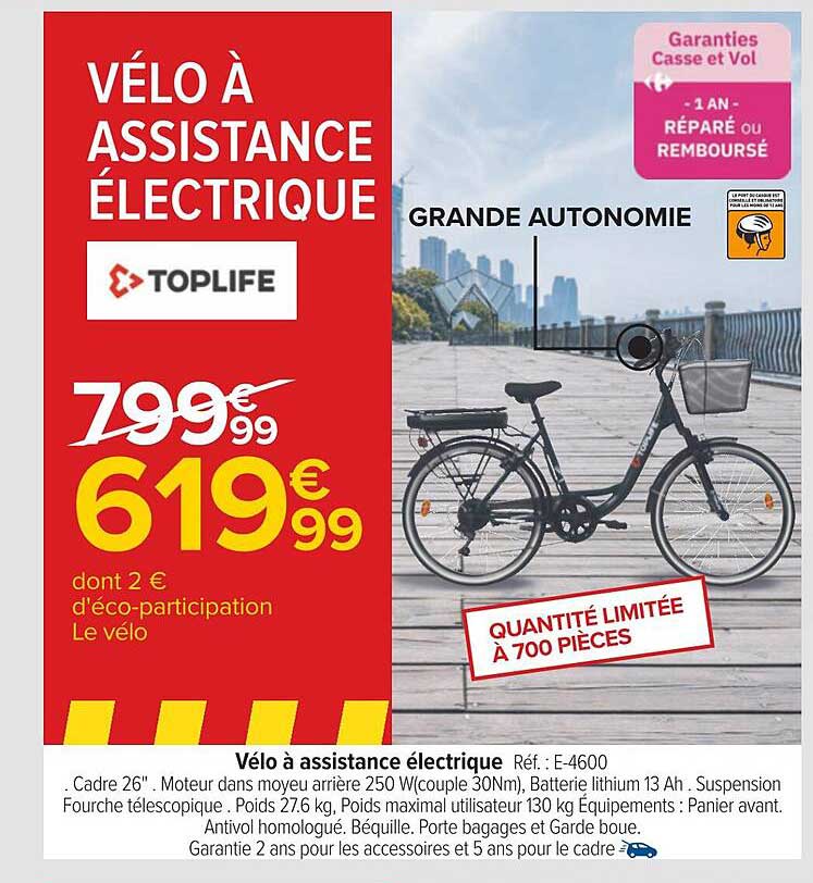 vélo à assistance électrique toplife