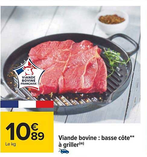 viande bovine: basse côte**à griller