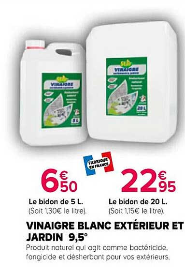 vinaigre blanc extérieur et jardin 9,5°