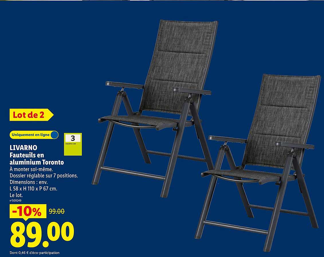 LIVARNO Fauteuils en aluminium Toronto