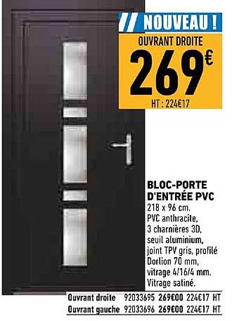 bloc porte d'entrée pvc
